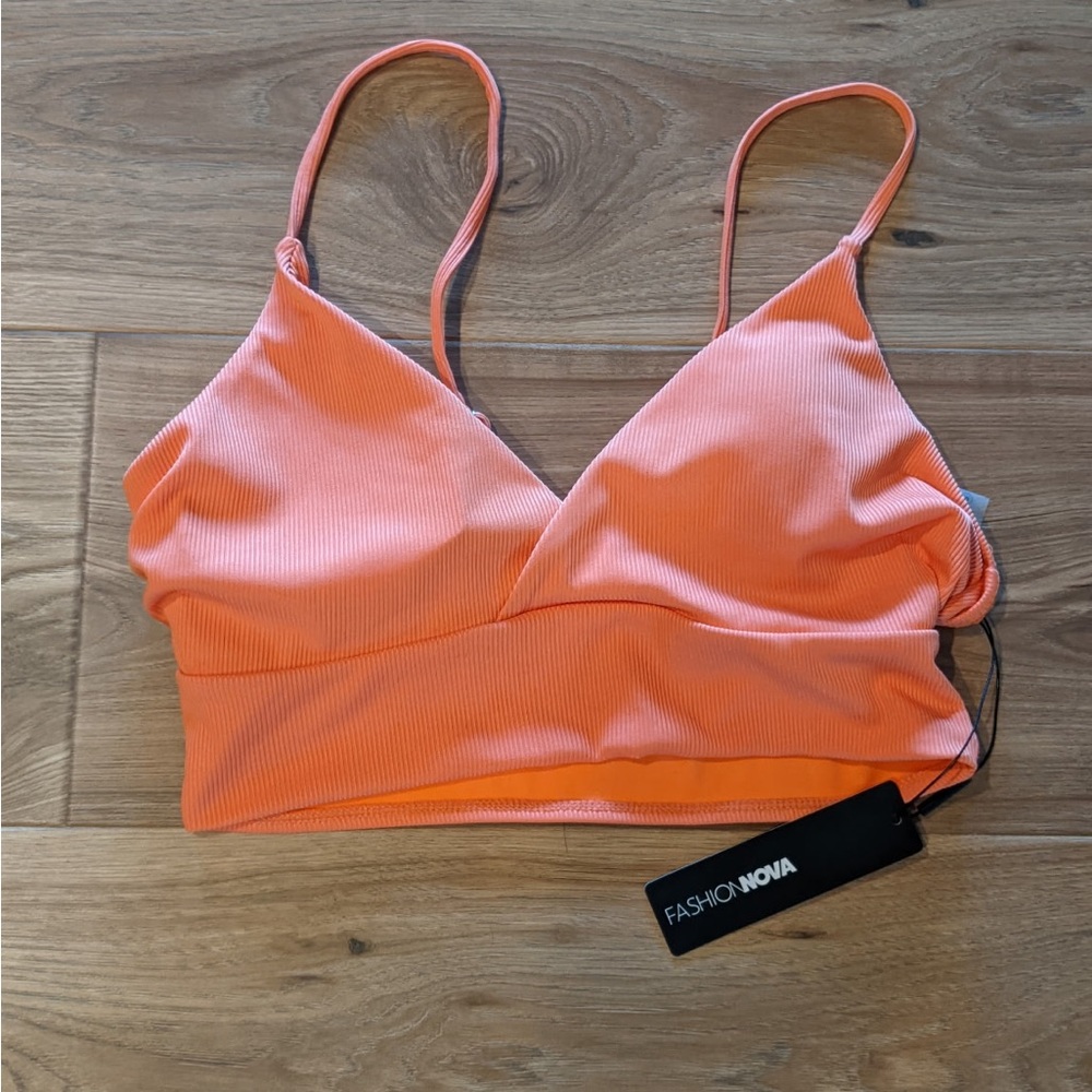 Fashion Nova Women's Orange Swim Top